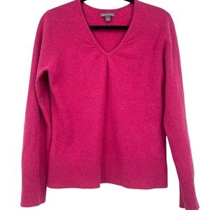 Apt 9 Pink Cashmere V Neck Long Sleeve Sweater Large